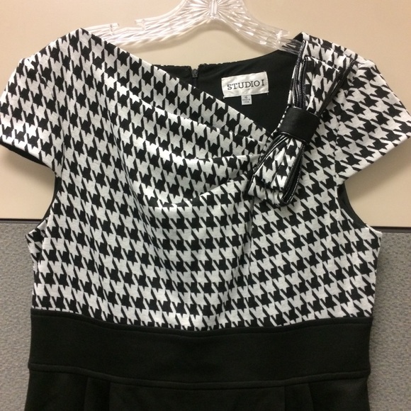 ✔️Studio One ✔️Houndstooth Bow Dress - Picture 2 of 6